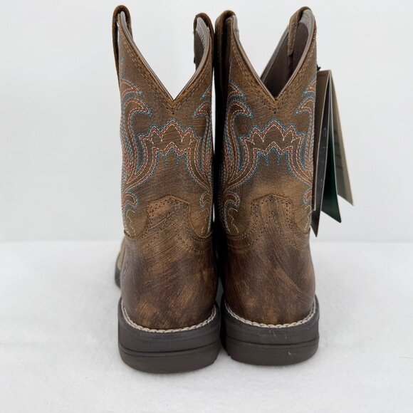 NWOB Ariat Womens Brown Leather Western Shortie Boots US 6.5B Oil/Slip Resistant - Picture 5 of 13